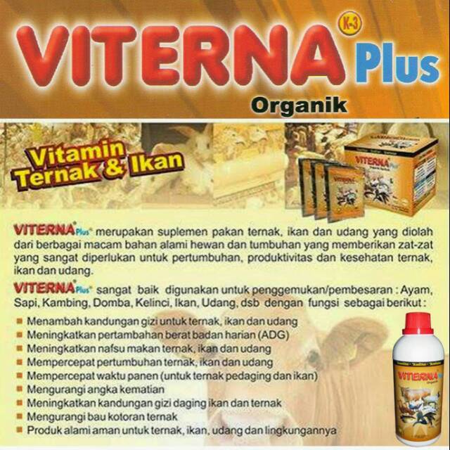 Viterna / vitamin ternak natural / penggemuk ternak / vitamin unggas / vitamin lele / vitamin sapi