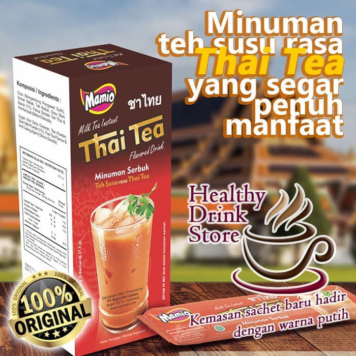 

Thai Tea [RENDAH GULA/Minuman Teh Susu/ Tarik Rasa Thai Tea/ 5x27.5 g] - Sachet in Doos - tth1811