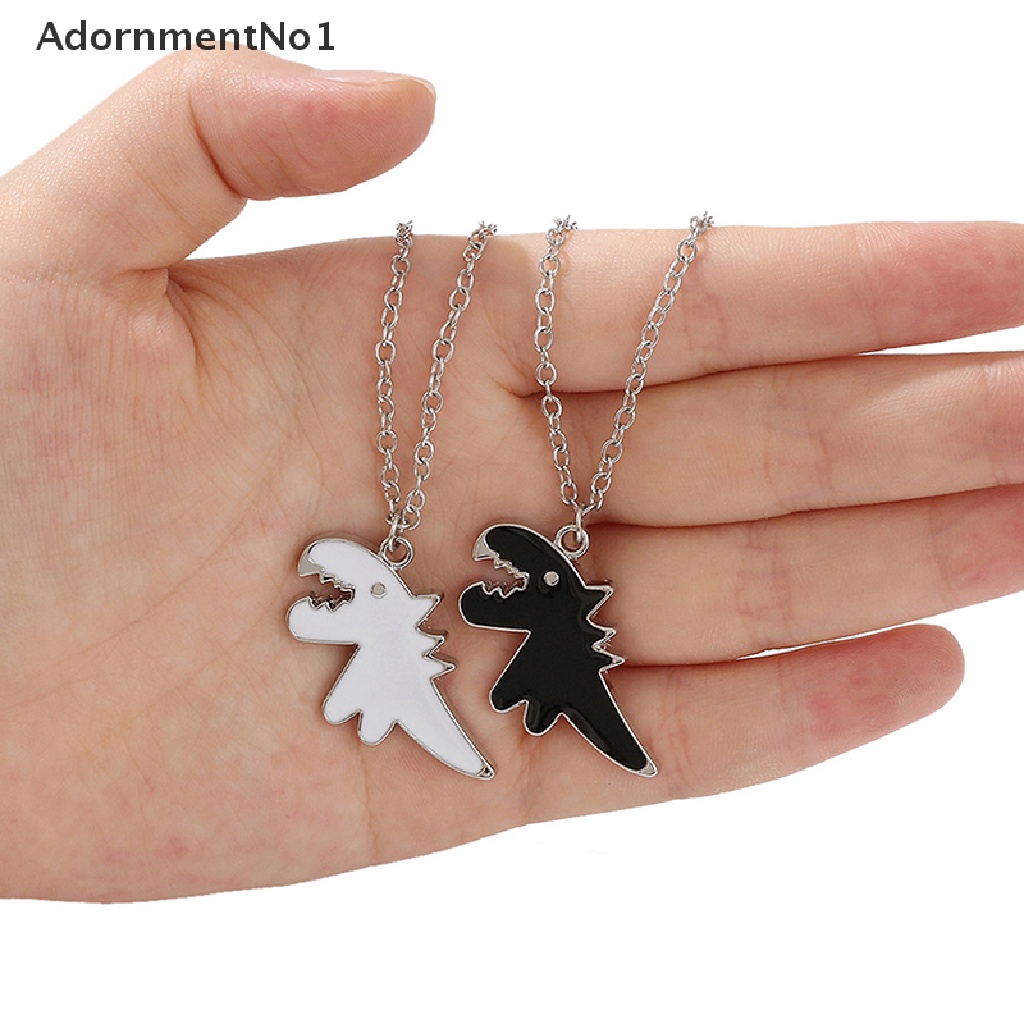 (AdornmentNo1) Kalung Rantai Dengan Liontin Dinosaurus Bahan Stainless Steel Untuk Pasangan / Pria / Wanita