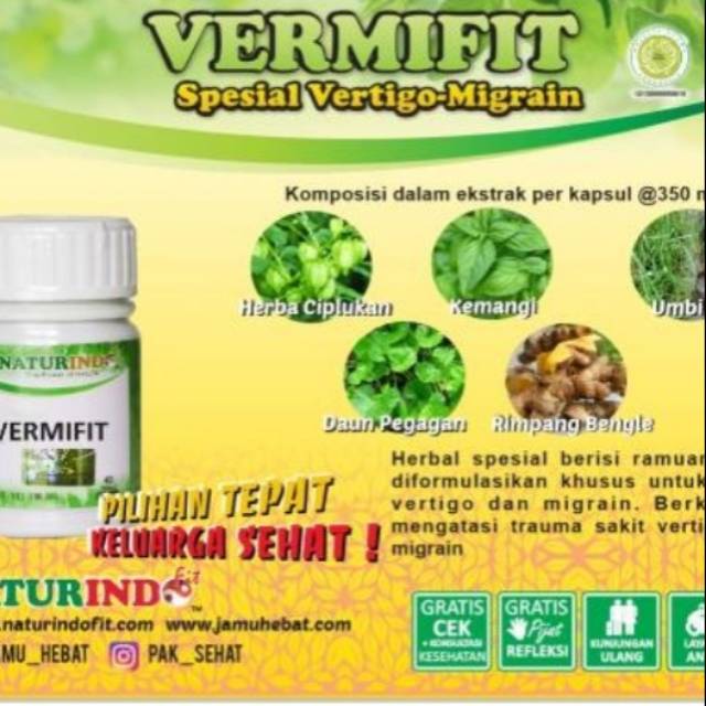 Obat Herbal Special Vertigo Vermifit Naturindo