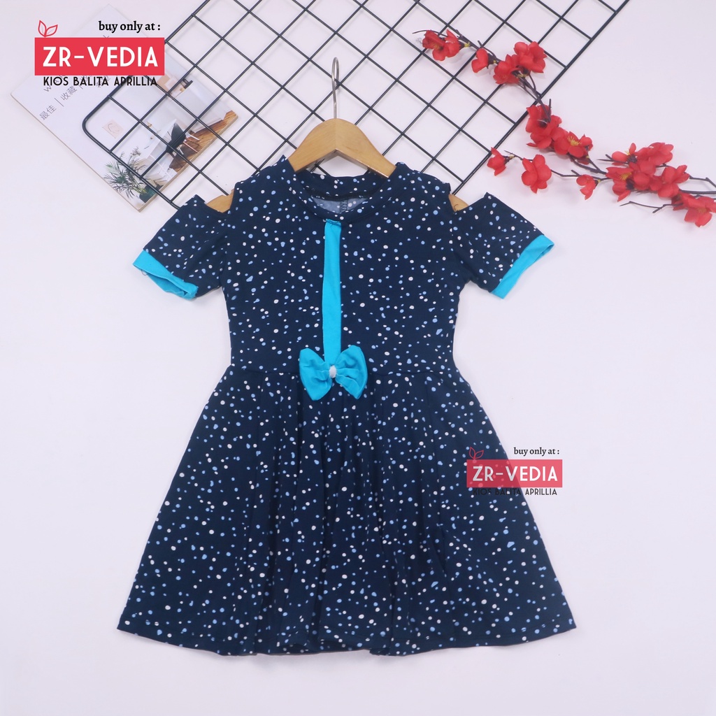 Dress Sabrina Uk 1-2 Tahun / Dres Anak Perempuan Murah Baju Cewek Dres Lengan Balita Fashion Kids