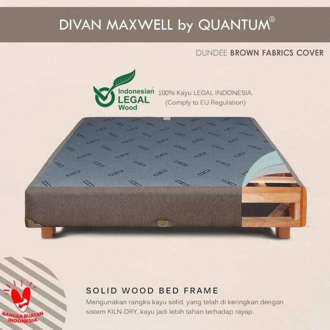 Quantum Divan Maxwell Brown - Dipan Kayu Kasur Springbed Spring Bed