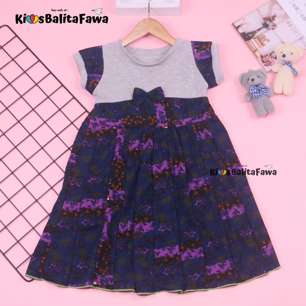 (BATIK) Dress Kelly uk Bayi - 6 Tahun / Baju Pesta Anak Perempuan Dres Gaun Murah Cewek Harian Motif