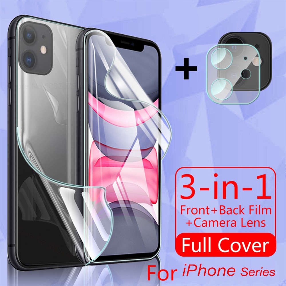 Pelindung Layar Apple Iphone X / Iphone Xs Iphone XR Iphone Xs Max paket 3 in 1 bahan hydrogel