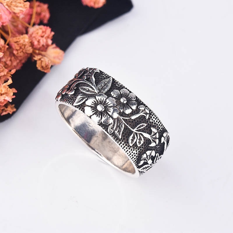 Vintage Silver Black Personalized &amp; Creative Ring