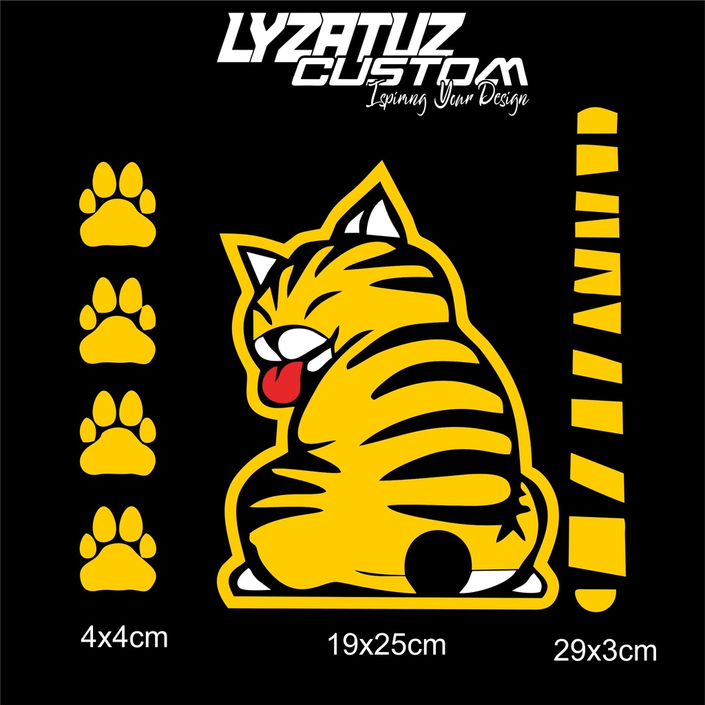 AKSESORIS STIKER MOBIL KACA BELAKANG STIKER WIPER KUCING MURAH