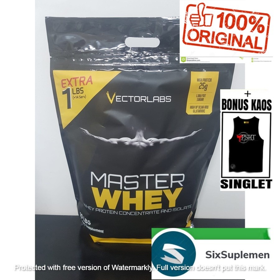 (Bonus Singlet) VectorLabs Master Whey Protein Concentrate 10 lbs + 1 Lbs (11 Lbs) Sak