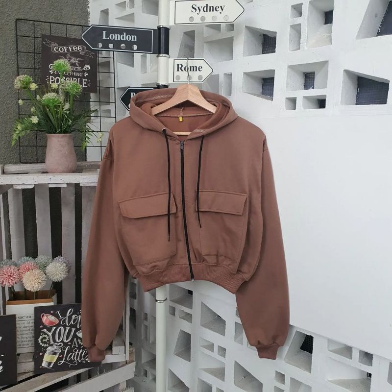 Zarra Sweater Hoodie Crop Wanita Oversize Size M.L.Xl | Crop Hoodie Wanita Korea | Sweater Hoodie Crop Korean Style