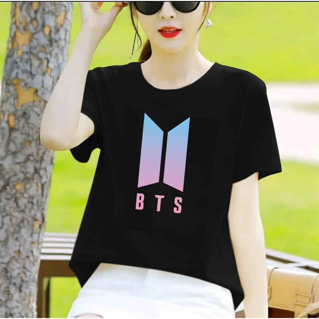 BAJU ATASAN TRENDY BTS GIRL PENDEK-KAOS DISTRO CEWEK KEREN LENGAN PENDEK MASA KINI DAN TERLARIS