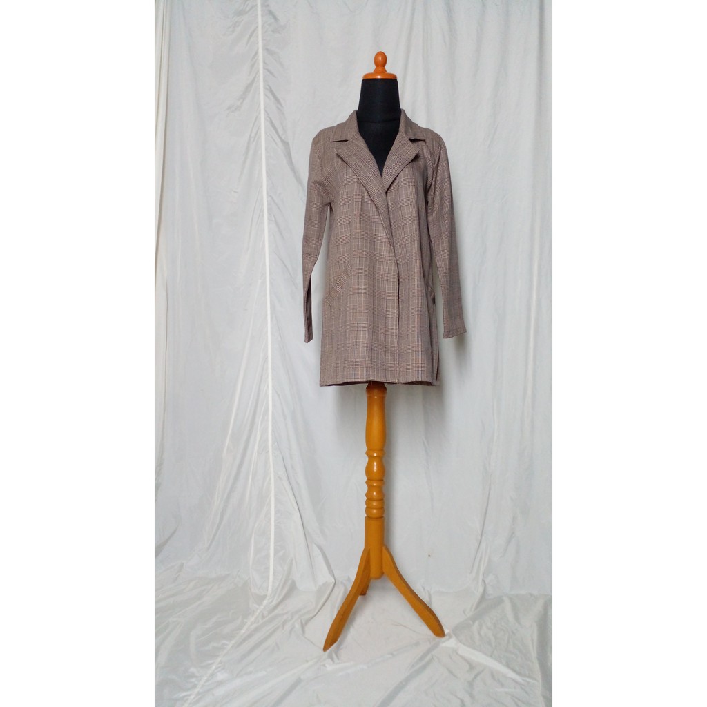 Coat brown kotak- kotak
