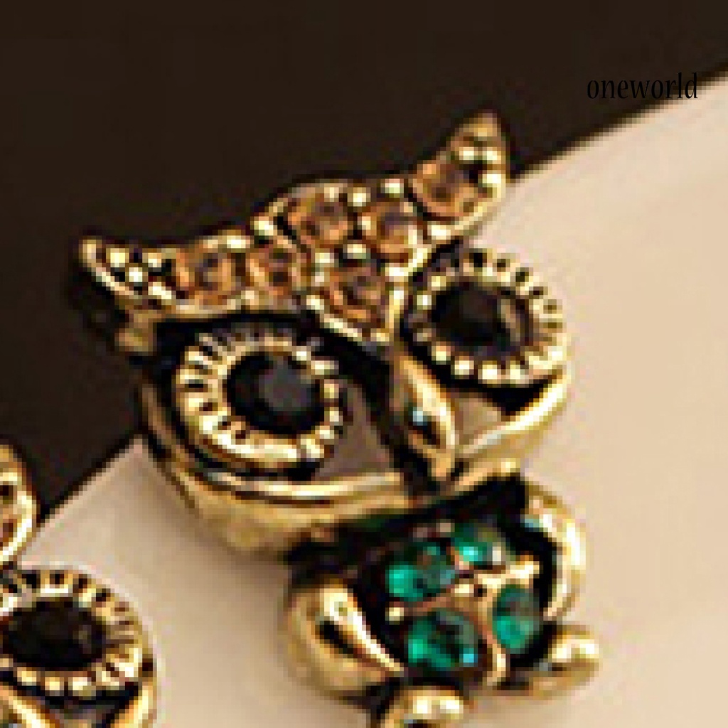 OW@ 1 Pair Stud Earrings Vintage Cute Alloy Women Animal Bird Owl Stud Earrings for  Daily Life