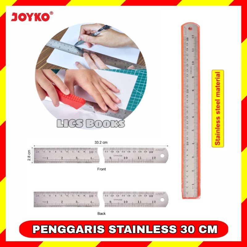 

Penggaris Besi 30 cm Joyko Stainless steel Ruler RL-P30 RLP-15