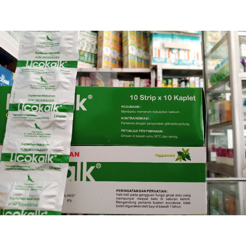 LICOKALK CALSIUM LACTATE | 1 Strip @10 Kaplet - ED 04/2028