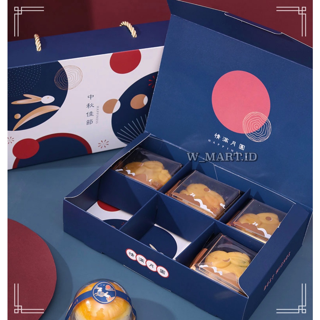 

MOON CAKE BOX DUS KOTAK KUE BULAN ISI 6 BLUE MOONCAKE RABBIT J009