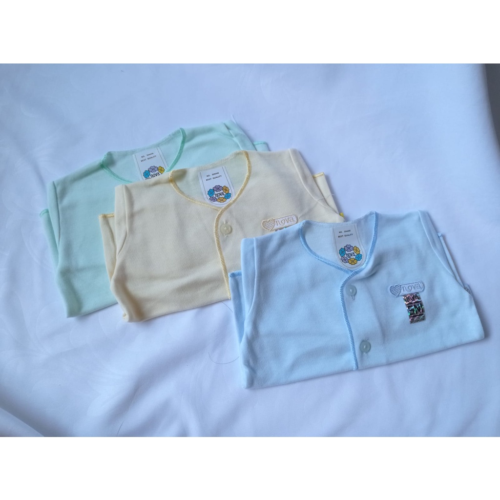 NOVA | baby 3 pcs baju lengan panjang bayi newborn polos warna