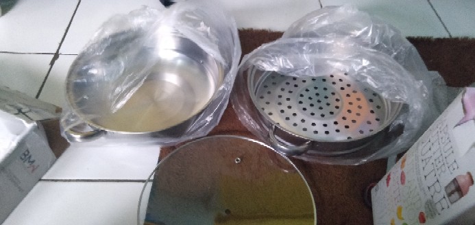 Dandang Steamer Panci Kukus Susun Stainless Steel Double Pan Serbaguna Alat Masak Dapur Dimsum Rumah