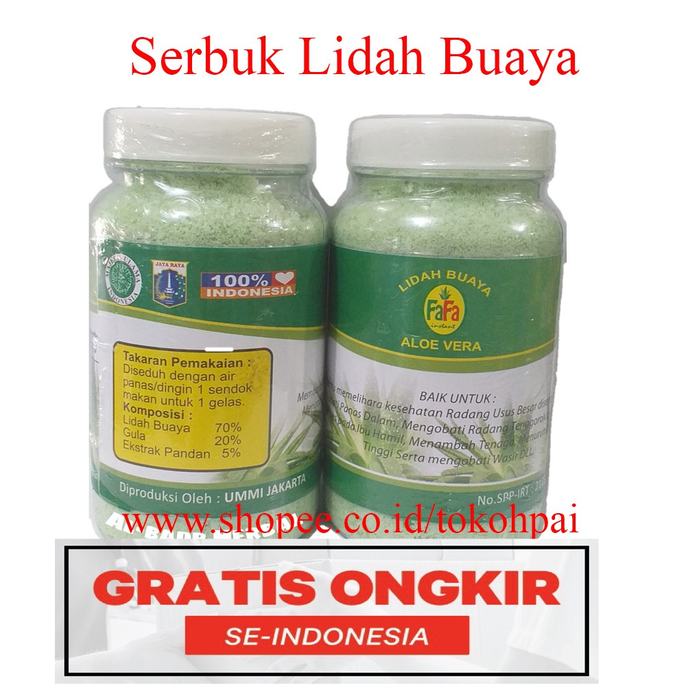 Serbuk Lidah Buaya 250gr Herbal Alami / Minuman  Serbuk Lidah Buaya