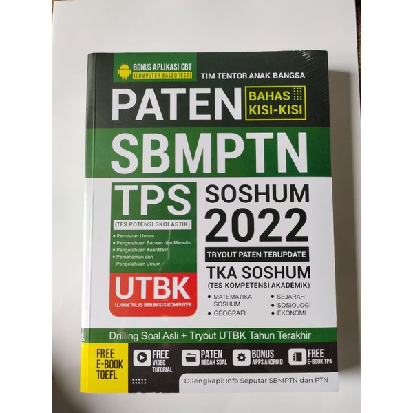 Jual Buku Paten Bahas Kisi-Kisi SBMPTN TPS UTBK : Soshum 2022 - Tim