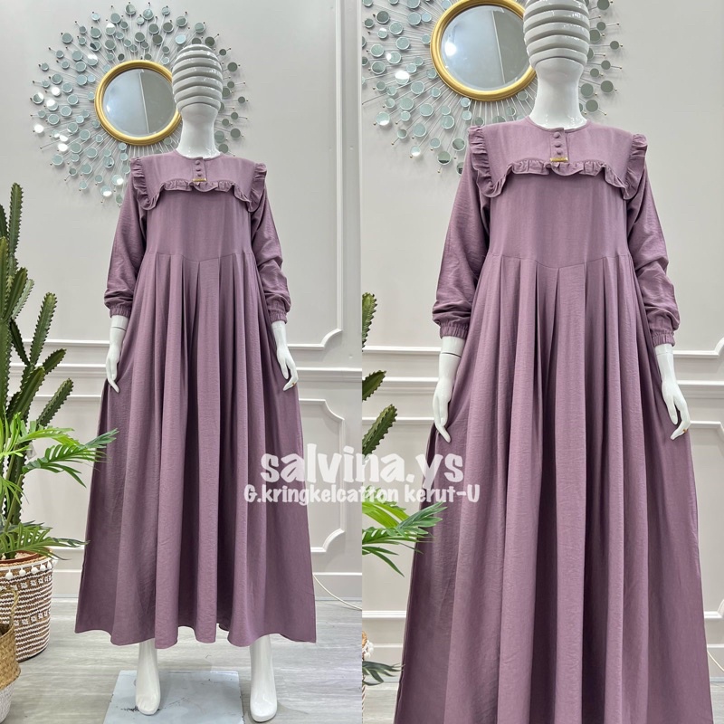 Gamis Salvina Kringkel Air Flow Kancing