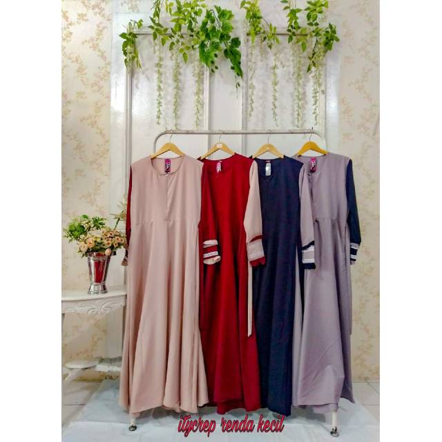 Gamis itycrepe renda kecil