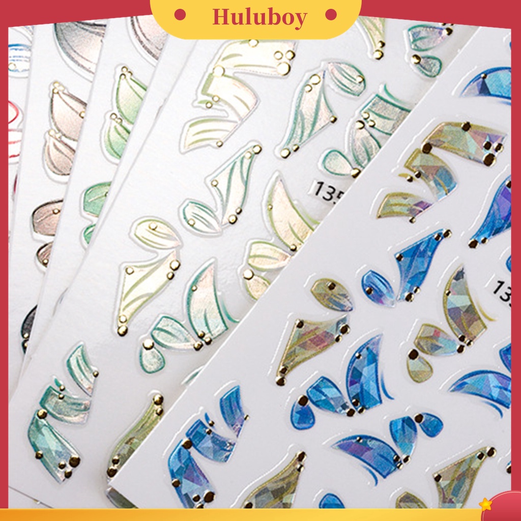 Huluboy Huluboy♡ Stiker Nail Art Desain Ballet Streamers Tanpa Lem Untuk Wanita