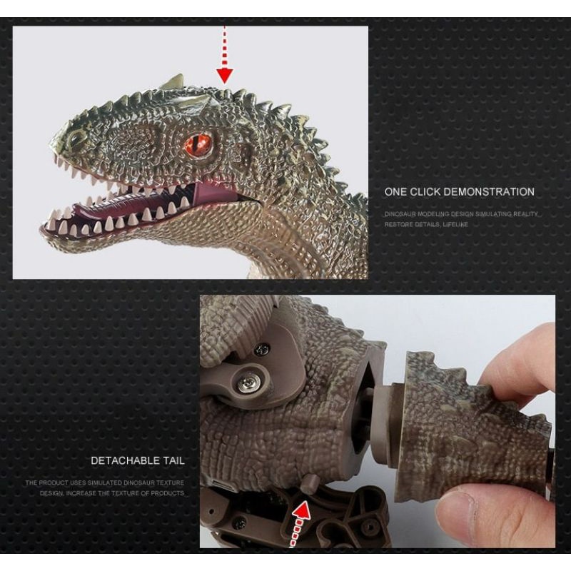 [capt] Mainan Remote Control Robot Dino Elektrik RC Dino Raptor Brutal