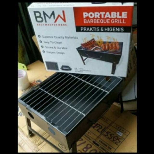 Panggangan portable barbeque grill, mini BBQ set BMW