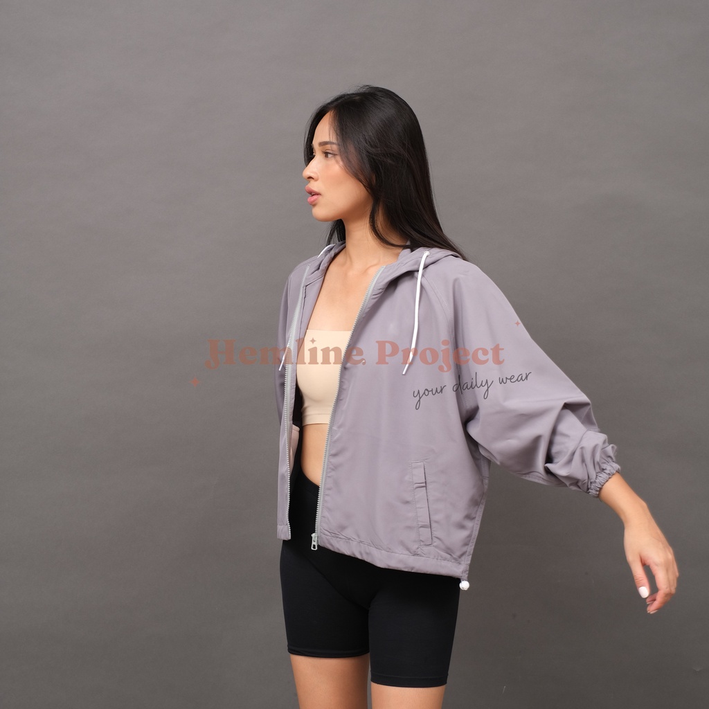 Ganis Oversized Jaket Grey - Jaket Parasut Hoodie