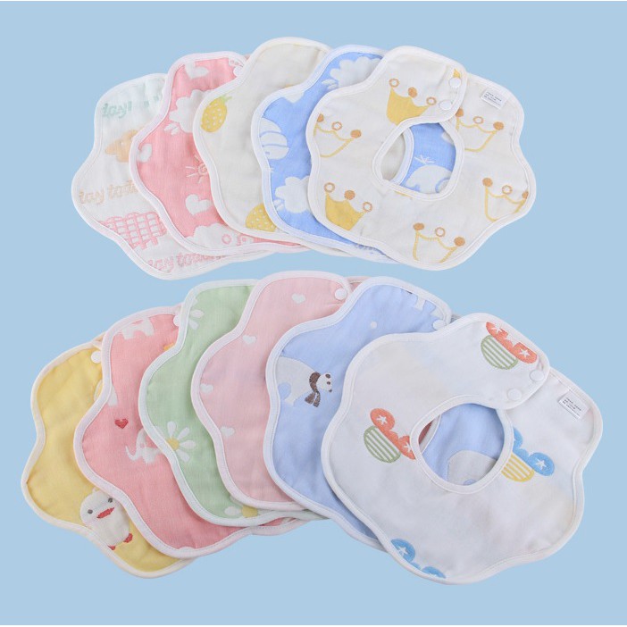 Celemek bayi / tatakan makan anak / celemek air liur  import bulat 360 derajat