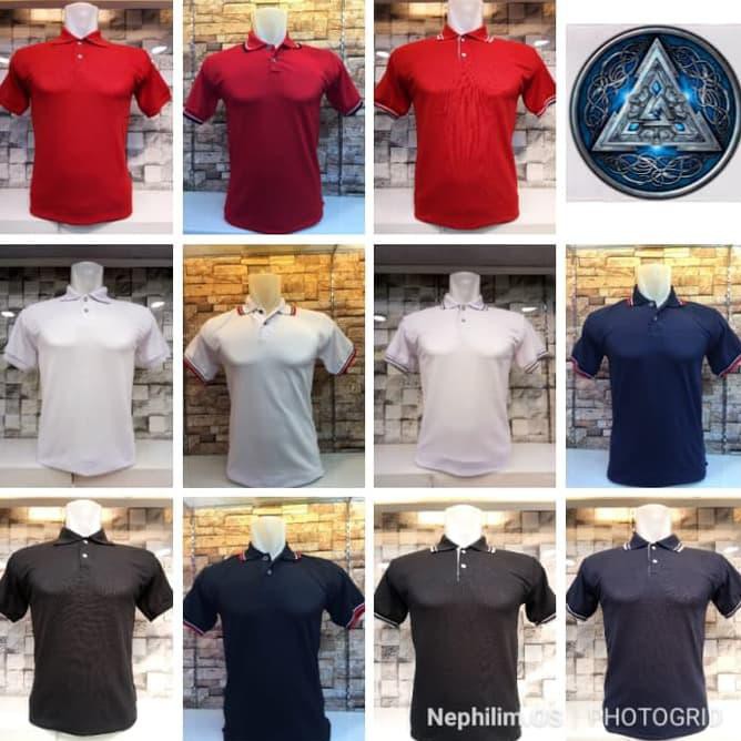 2E4A Kaos Polo / Wangki / Kerah Lakos Lis B - Warna Bukan Abu, M L44S