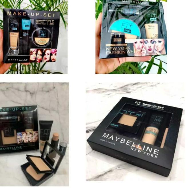Maybeline Fit Me Set 3in1 / 4IN1 Make Up Set / MAKE UP SET MEIBELLINE FIT ME 3IN1