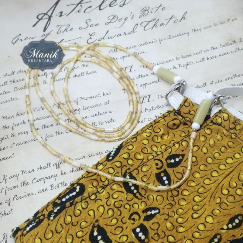 Kalung Lanyard Masker Krem 60 / 80 cm