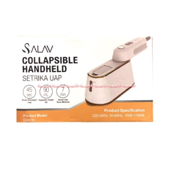 Salav Collapsible Handheld Strika Uap Setrika Air Model Unik Vintage 90ml Steamer Strika Uap White Salaf Collap Kolap Model Lipat