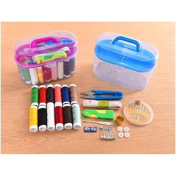 FREE 12 JARUM JAHIT Box Set Sewing Kit  Alat Jahit benang gunting