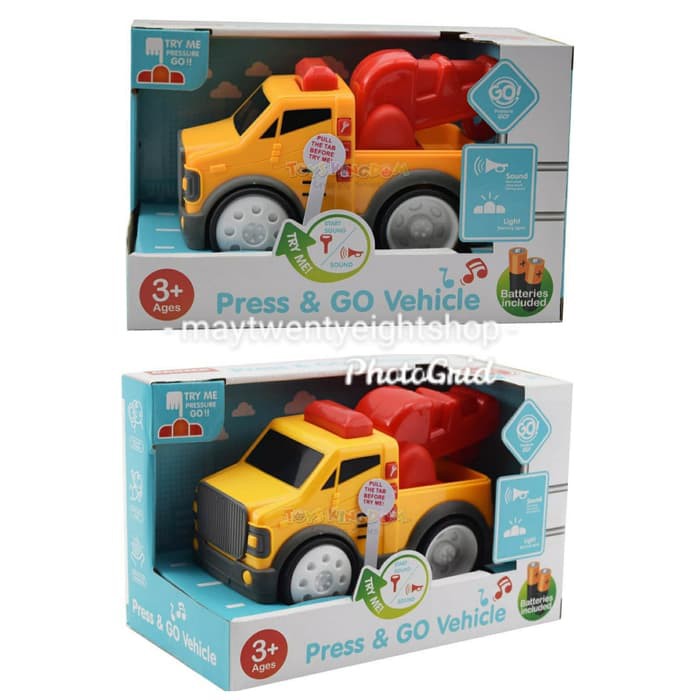 Toys Kingdom Cruzer Press & Go Vehicle Crane Truck Light Sound Car - Mainan Truk Crane Nyala Suara