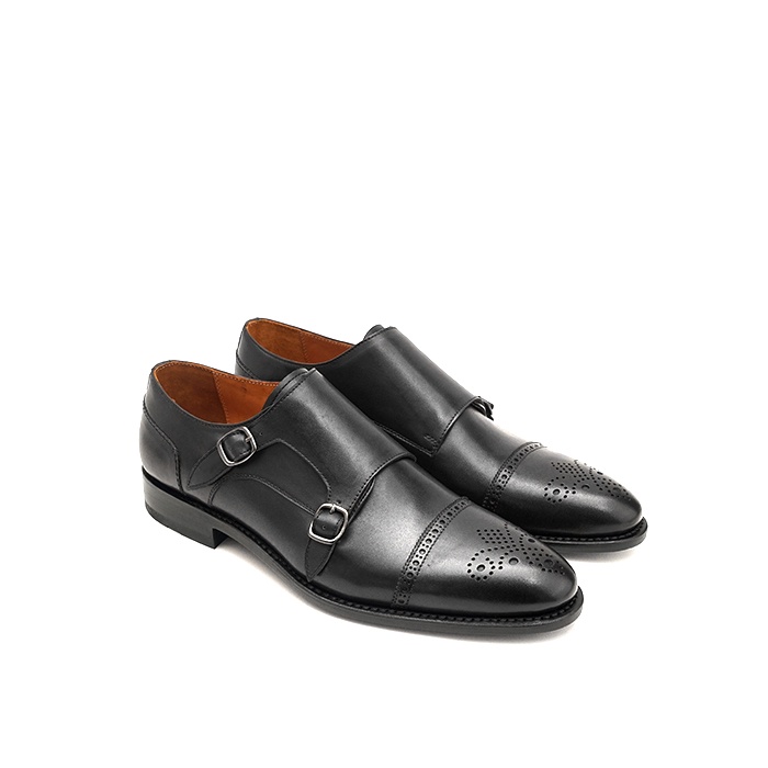 NICOLAS BLACK Sepatu Kulit Monkstrap Pria by Mario Minardi