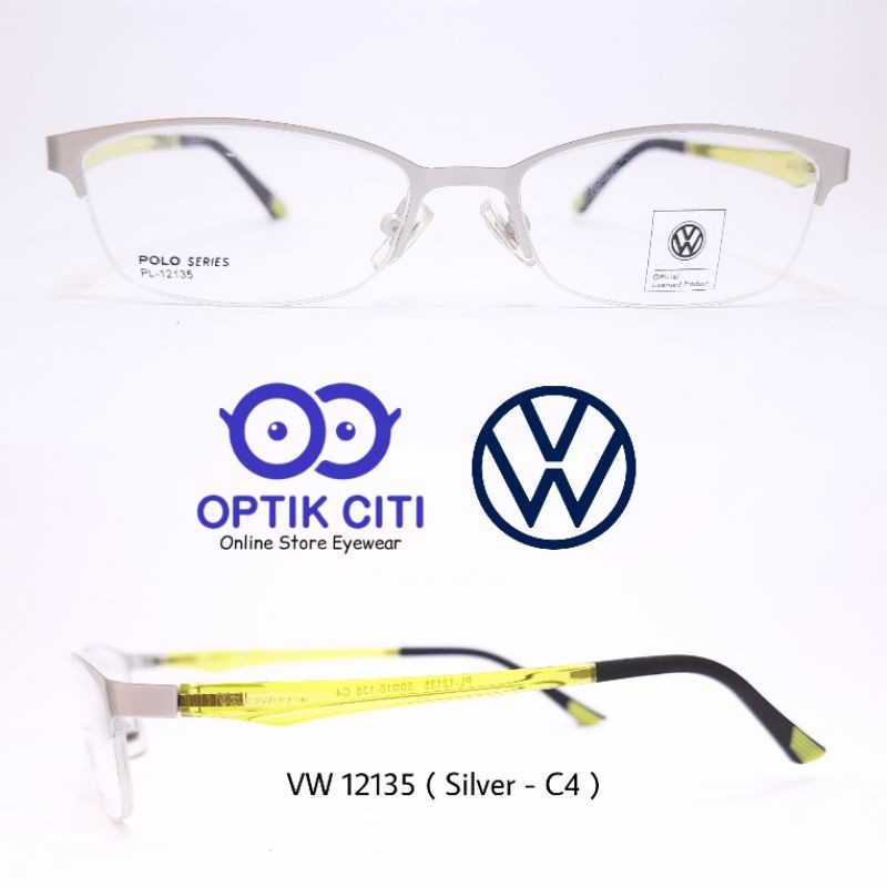 KACAMATA PRIA TITANIUM RINGAN & LENTUR VOLKSWAGEN 12135 ORIGINAL | HALF FRAME
