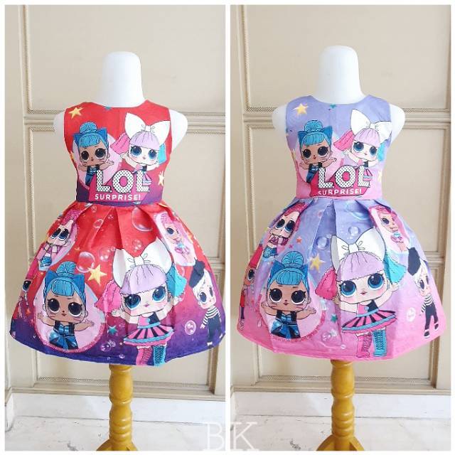 81103 LOL BUBBLE DRESS RED / DRESS LOL ANAK / GAUN PESTA ULANG TAHUN ANAK PEREMPUAN / DRESS PRINCESS