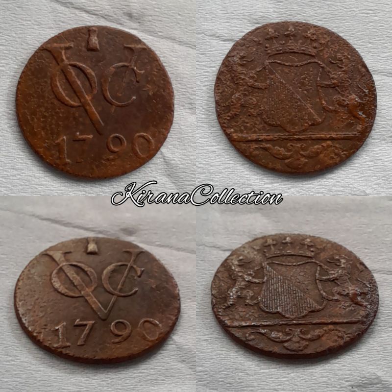 LOT.2 LOGAM KOIN KUNO VOC UTRECHT 1 DUIT 1790 CHILD