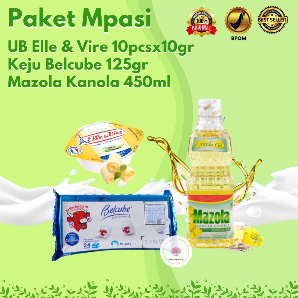 Paket mpasi makanan bayi 6 bulan lengkap unsalted butter anchor  elle & vire unsalted butter mazola 