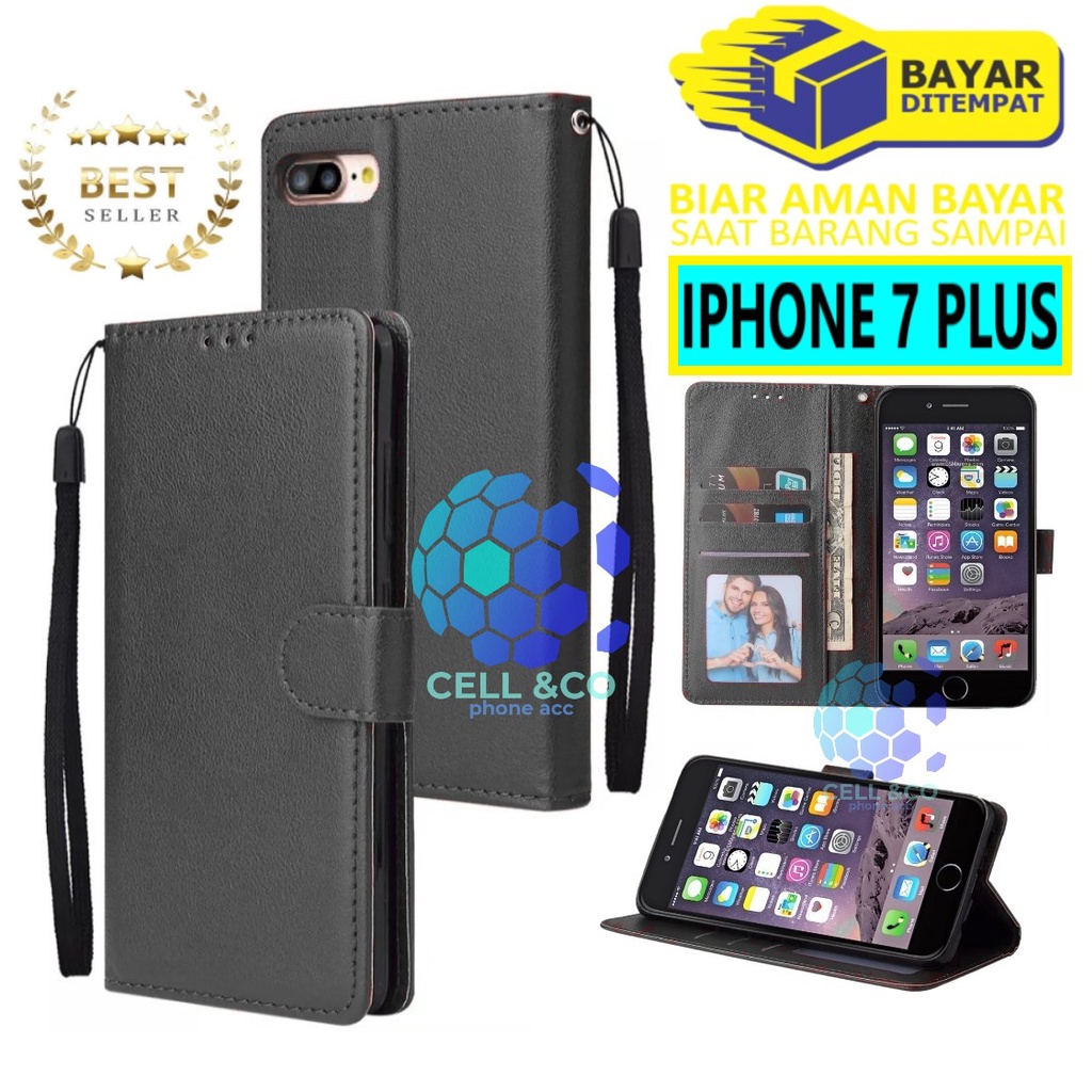 Flip cover IPHONE 7 PLUS Flip case buka tutup kesing hp casing hp flip case leather wallet