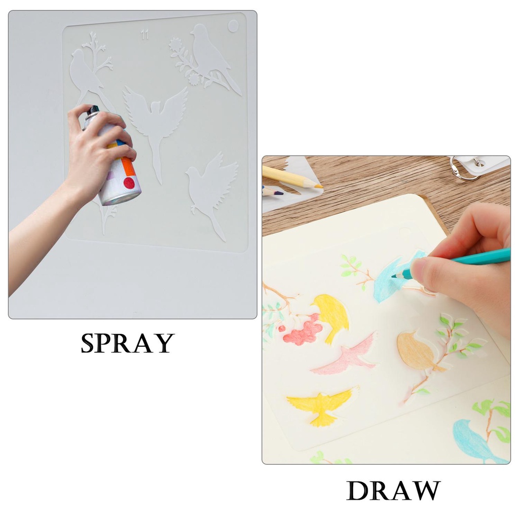 Top Layering Stencils DIY Craft Album Hias Bunga Cap Reusable Painting Template