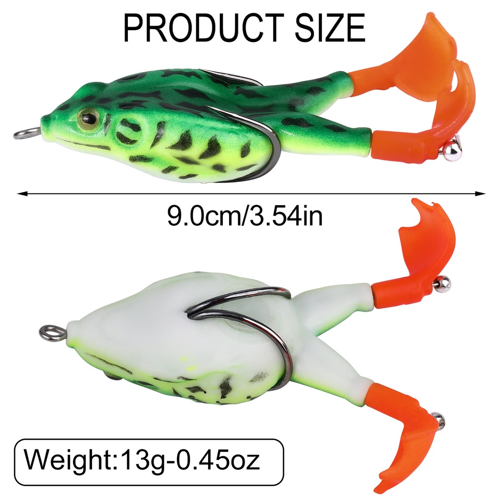 1 PC Katak Memancing Umpan Berputar Kaki 9 Cm/13G Thunder Frog Lure Baru Lembut Umpan Umpan Thunder