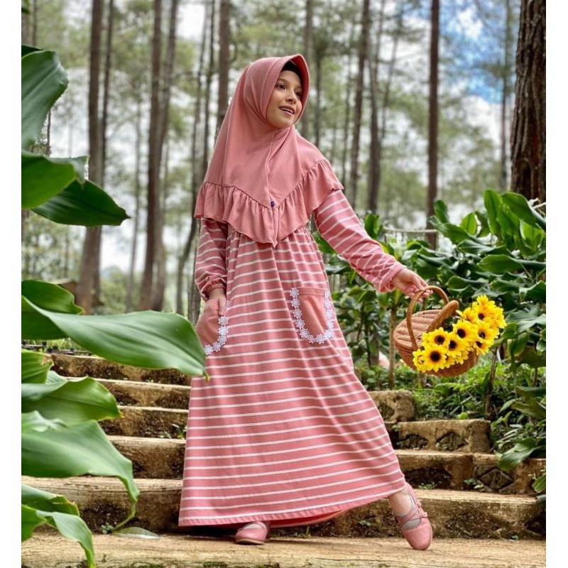 BAJU GAMIS ANAK PEREMPUAN REMAJA TANGGUNG MUSLIM PEREMPUAN TERBARU COUPLE DEWASA BRANDED TEBAL NYAMAN RAGGAKIDS RG 62