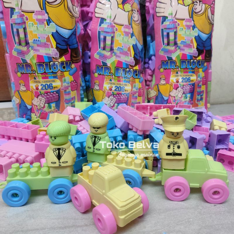 Mainan Edukasi Block susun / Bricks mr. Block isi 206,236 pcs