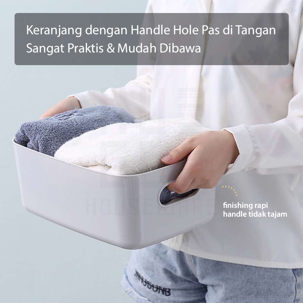 HUGO Keranjang Plastik Serbaguna Tempat Penyimpanan Multifungsi Kotak Penyimpanan Makanan Kosmetik Barang Storage Box Organizer