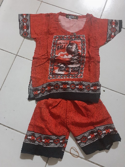 Sovenir Bali Baju Santai Anak Setelan Batik Sherly Khas Bali Size S
