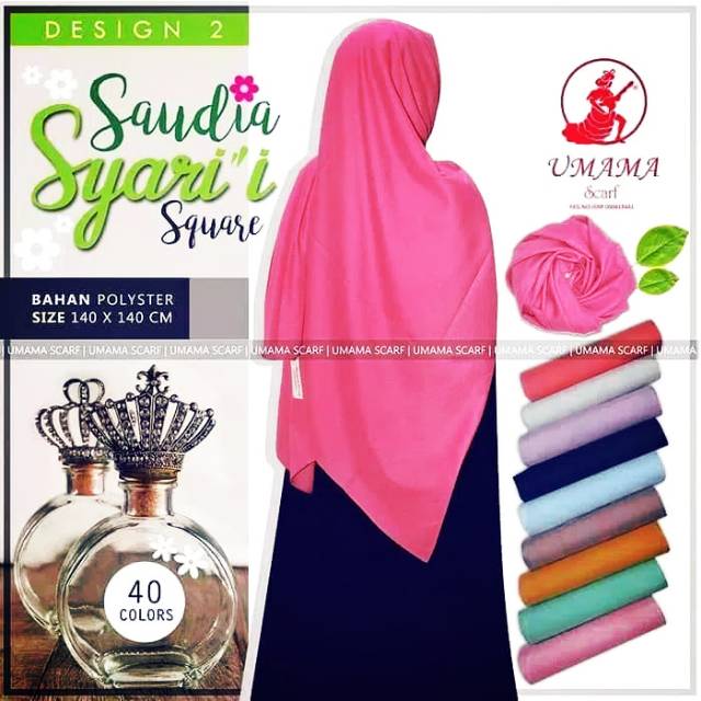 jilbab segi empat jumbo hijab kerudung syari bahan katun