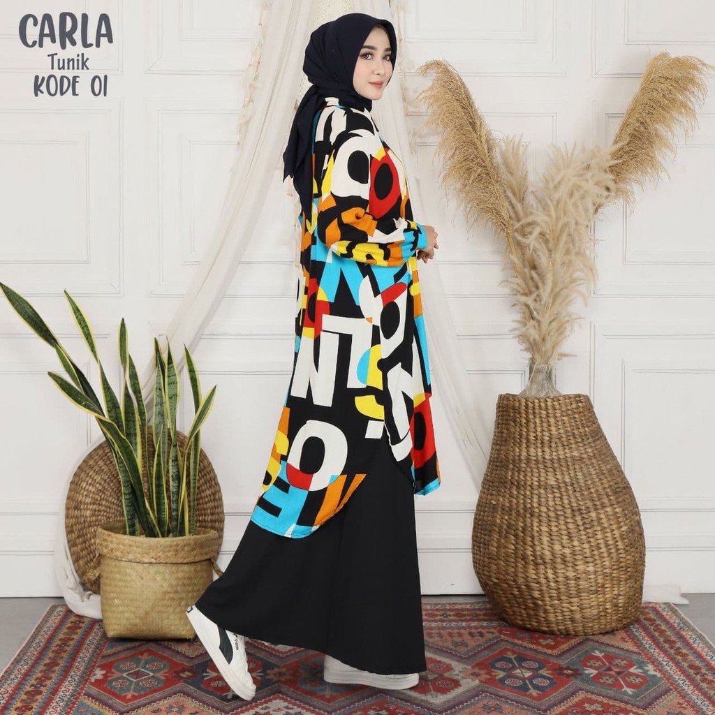 CARLA Tunik Jumbo Rayon Premium Vintage Kasual Look by MyShaki