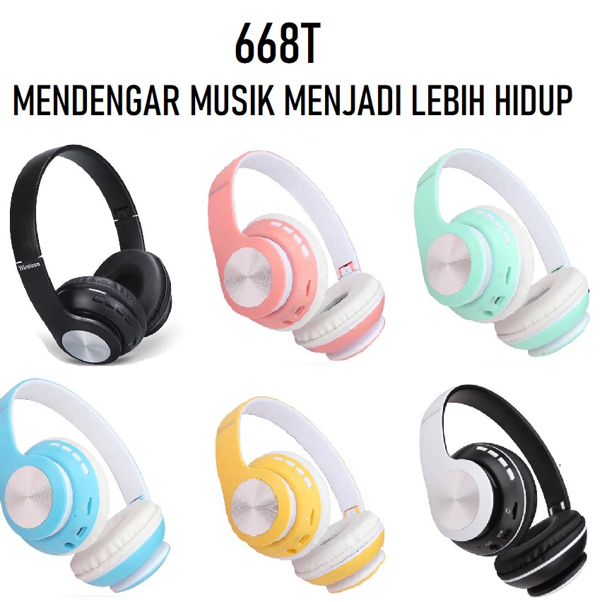 Silvertech Headphone Extra BASS  66BT Macaron Aneka Warna  - bluetooth V5  - 66BT TERMURAH